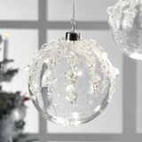 MASCAGNI CASA Sfera Palla con Diamanti Gemme e LED da Appendere 12cm Vetro