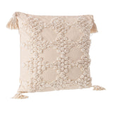 BIZZOTTO Mattis Cushion with Tassel 45x45cm Cream Cotton