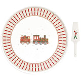 EASY LIFE Polar Express Piatto da Portata con Paletta 32cm Porcellana Tavola di Natale