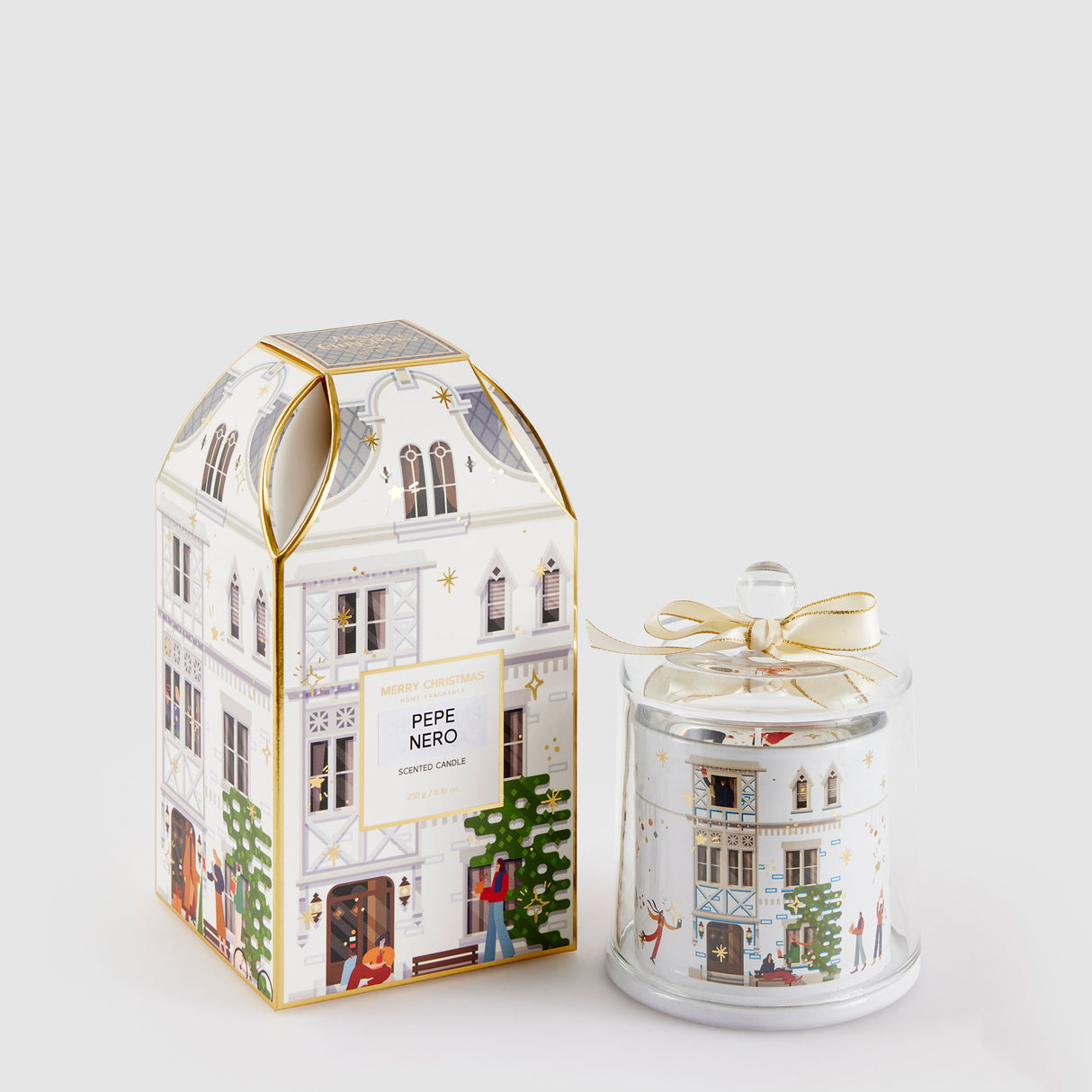 EDG Enzo De Gasperi Candela Natalizia Rue De Rivoli 13cm Black Pepper