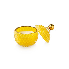 Candela profumata Medina Emò Italia in vetro giallo 11x8,5 cm