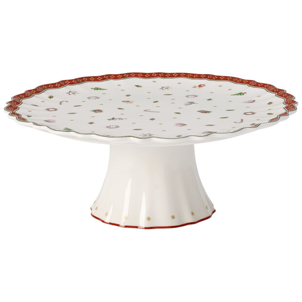 VILLEROY & BOCH Toy's Delight Piatto Torta Panettone con Piede Alzata 28cm Porcellana Tavola Natalizia