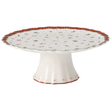 VILLEROY & BOCH Toy's Delight Piatto Torta Panettone con Piede Alzata 28cm Porcellana Tavola Natalizia
