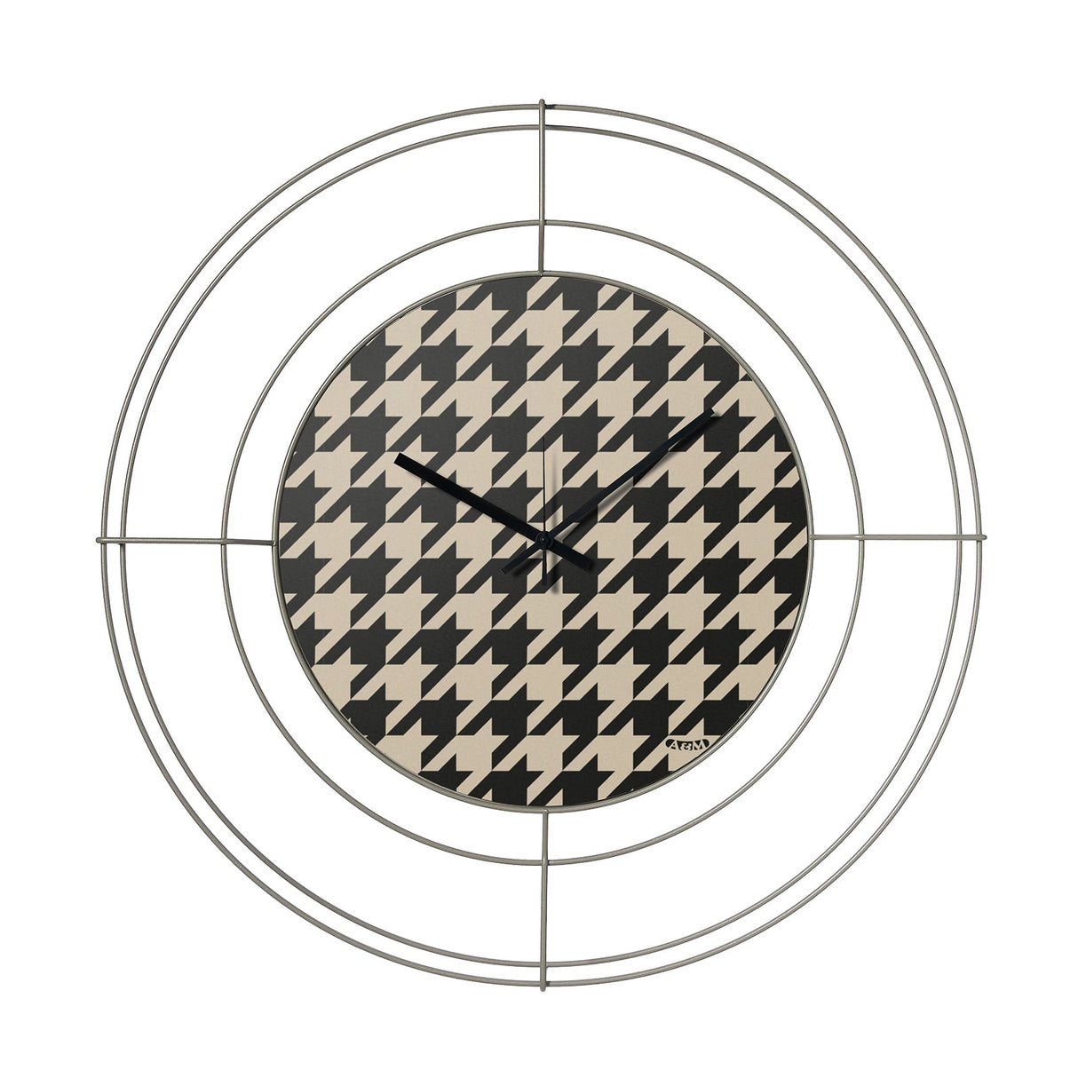 ARTI & MESTIERI Orologio da Parete di Design Nudo Piccolo Pied De Poule Nero Sabbia Pied De Poule Nero