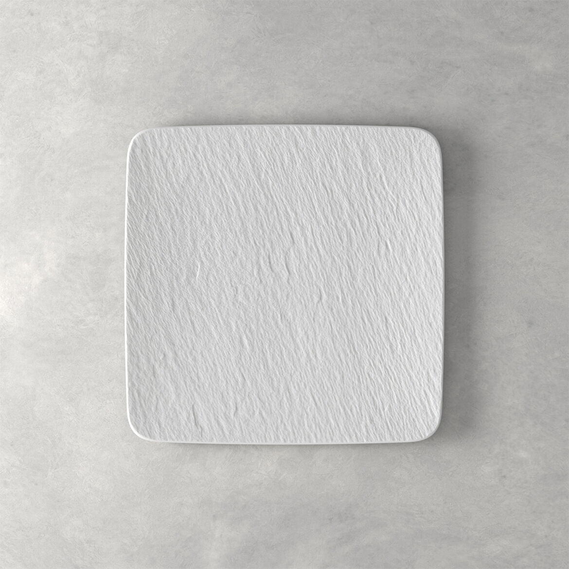 VILLEROY & BOCH Manufacture Rock Bianco Piatto Gourmet Quadrato 32,5cm Porcellana