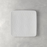 VILLEROY & BOCH Manufacture Rock Bianco Piatto Gourmet Quadrato 32,5cm Porcellana