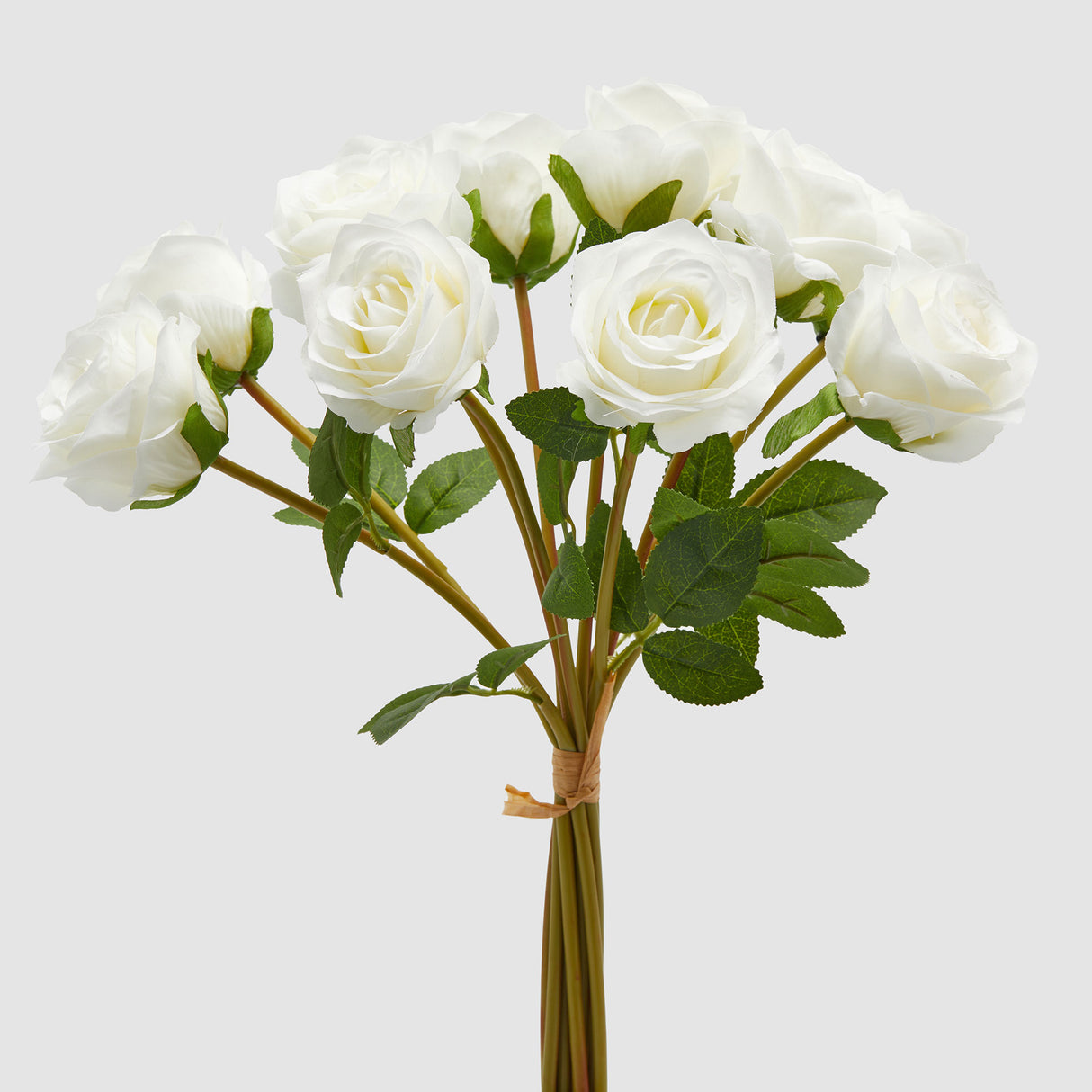 EDG Enzo De Gasperi Mazzo di 10 Rose Fiori Artificiali 40cm Bianco