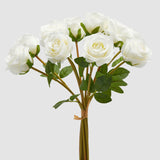 EDG Enzo De Gasperi Mazzo di 10 Rose Fiori Artificiali 40cm Bianco
