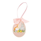 EASY LIFE Happy Easter Vassoio Addobbo Uovo Ovetto di Pasqua 6,5cm Rosa Ceramica