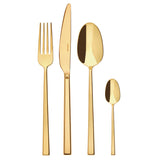 SOMBONET Rock Servizio Tavola Posate Set 24 Pezzi Gold Oro PVD Acciaio Inox
