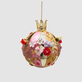 Pallina di Natale Boheme EDG in vetro rosa chic 13x10 cm