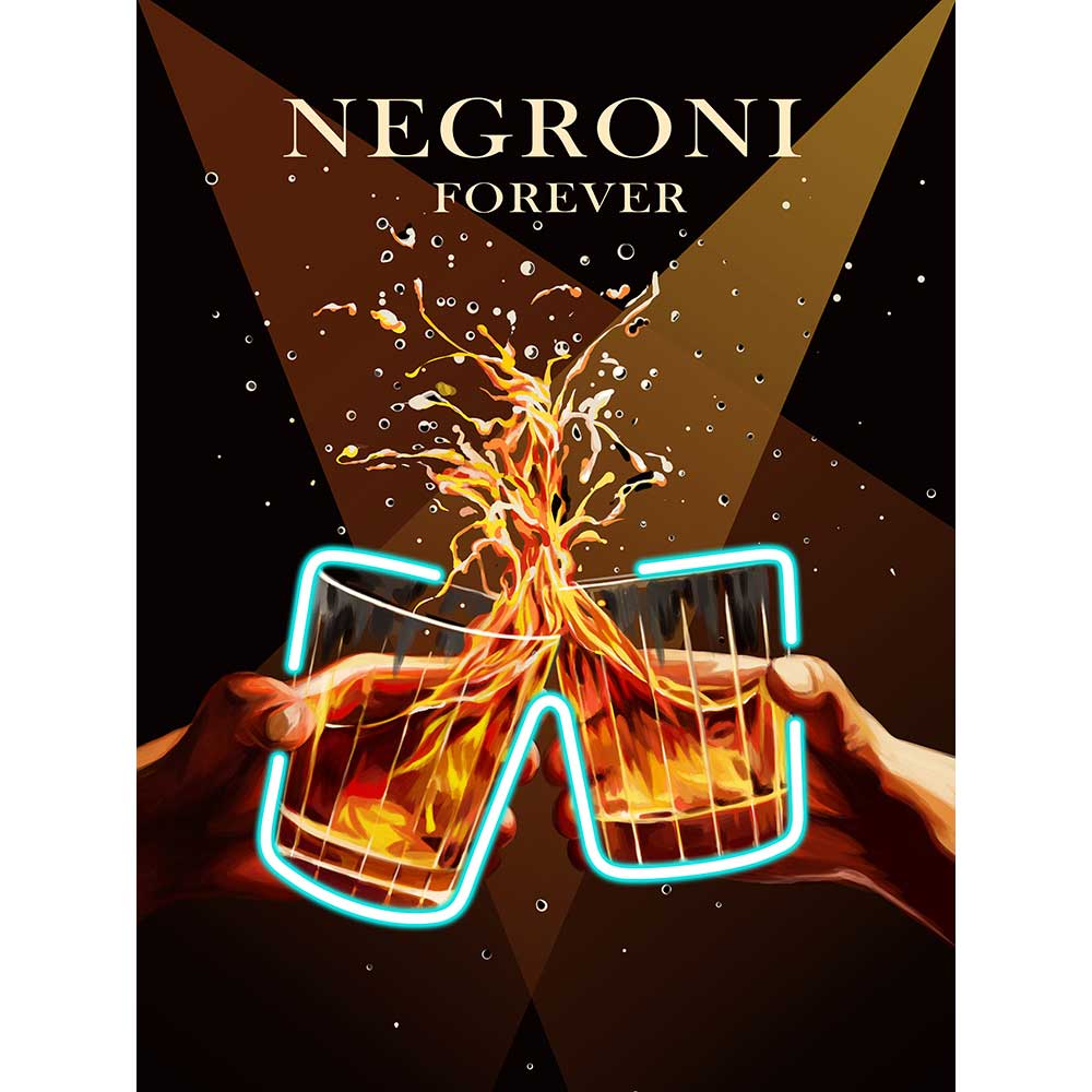 PALAIS ROYAL Quadro Stampa su Tela con LED Negroni 60x80cm