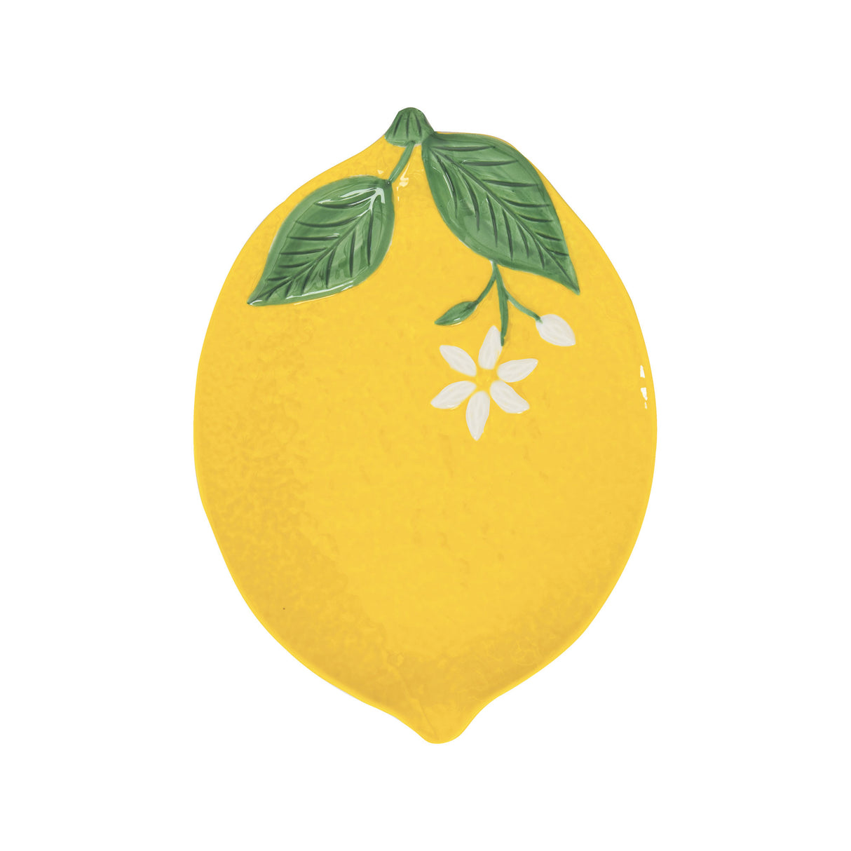 EASY LIFE Fleurs et Citrons Vassoio Limone 25x18,5cm Porcellana