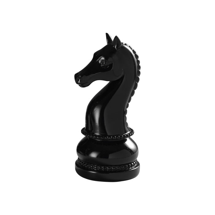 MASCAGNI CASA Figura Scacchi Cavallo 22,5cm Nero Resina