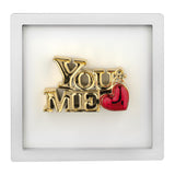 BONGELLI PREZIOSI Quadro You ? Me Bianco Oro 16x16cm Marmorino