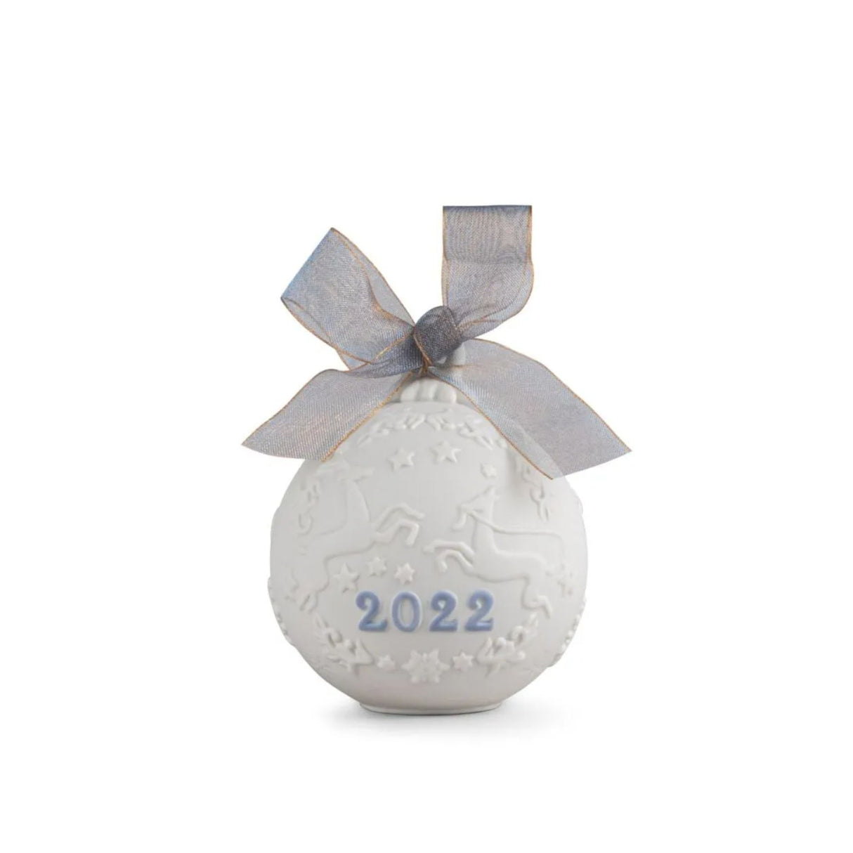 LLADRO' - White Porcelain Christmas Ball 2022 9 cm 01018466