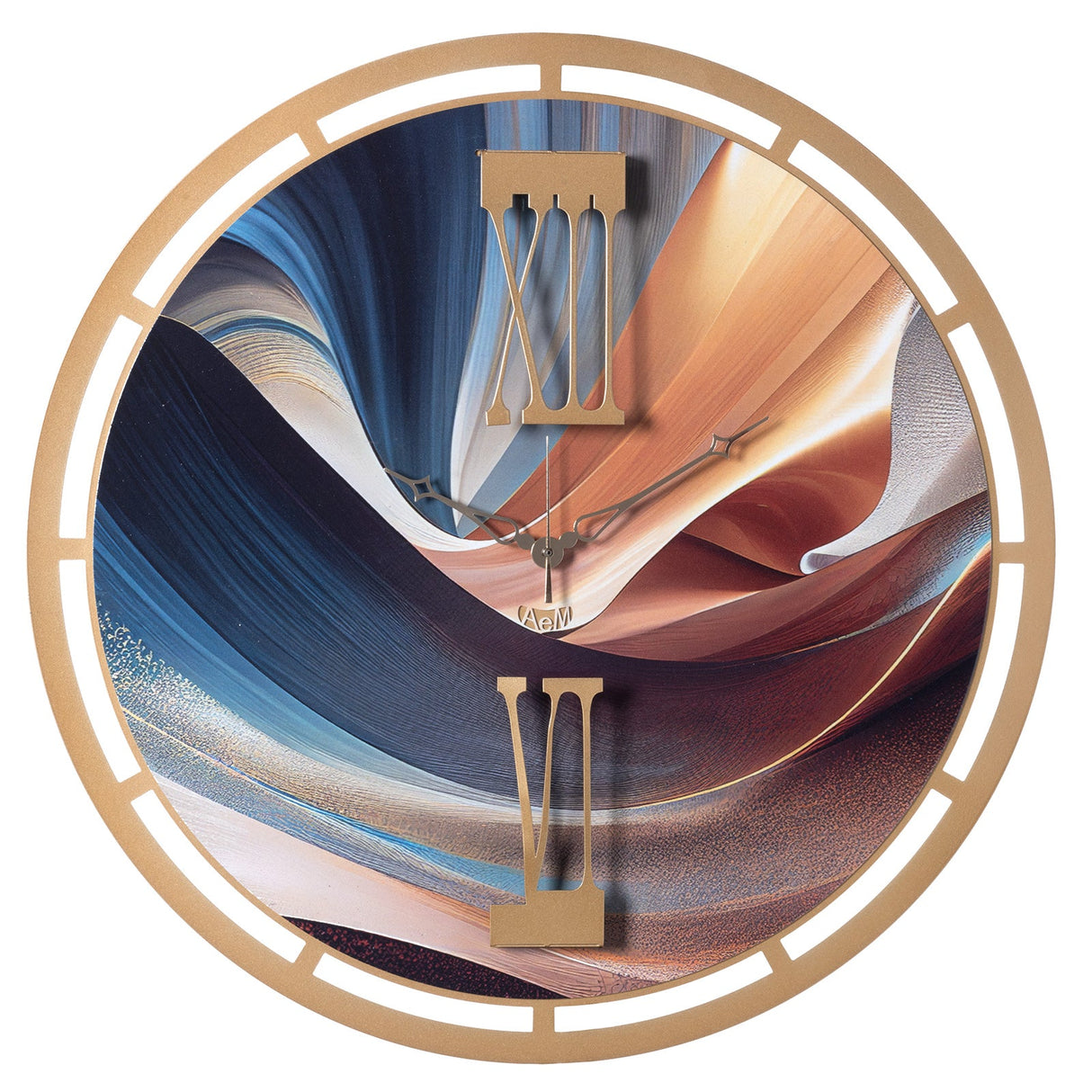 ARTI & MESTIERI Orologio da Parete di Design Mood Oro Laccato E Dune Dorate