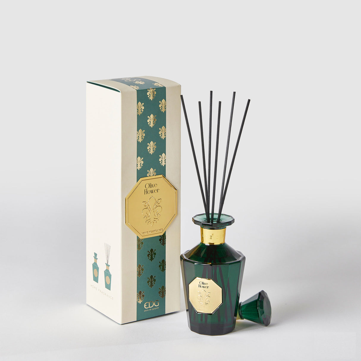 EDG Enzo De Gasperi Perfumer Diffuser with Goldlily Sticks 230ml Green Olive Flower