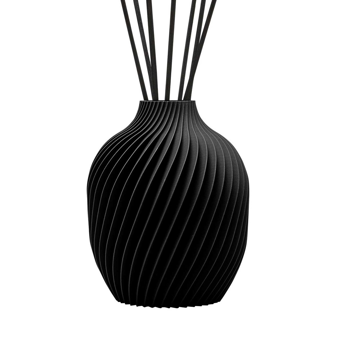 HYPNO CASA Diffusore a Bastoncini Vaso 3D con Ricarica Latte e Ambra Dolce 100ml Nero