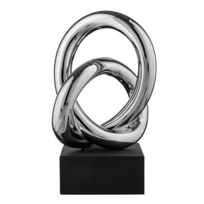 Scultura Nodo Cuore Bongelli Preziosi in marmorino bianco e oro 13x15 cm