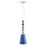 LLADRO' Lampadario Belle De Nuit II Azzurro 170x23cm Porcellana