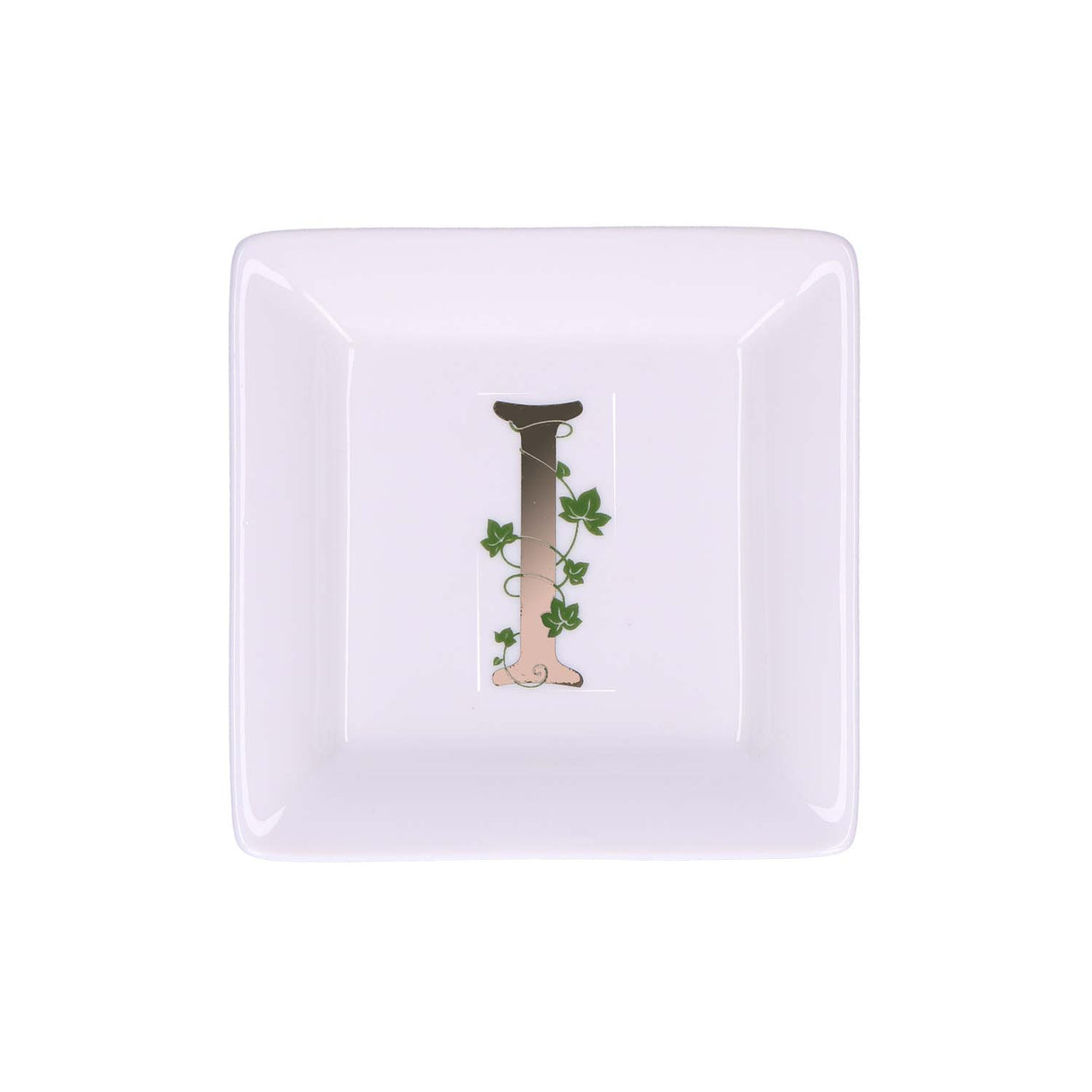 LA PORCELAINA BIANCA - Adored Square Saucer Letter "I" 10cm