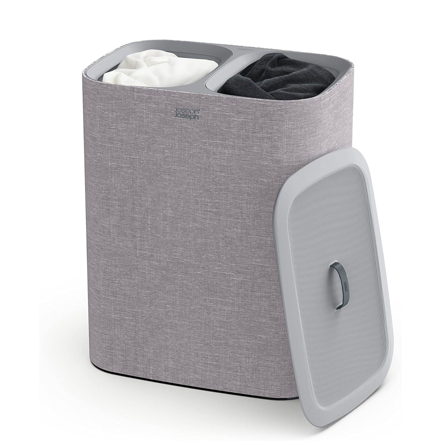 Joop! Cestino Per La Carta Bathline In Similpelle Grigio - 25x21x30 Cm, Design Elegante Con Targhetta Logo Argentato