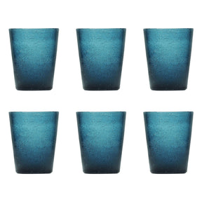 Set 6 bicchieri acqua Memento in pasta di vetro colorata 250 ml