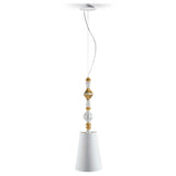 LLADRO' Lampadario Belle De Nuit II Lustro Oro 170x23cm Porcellana