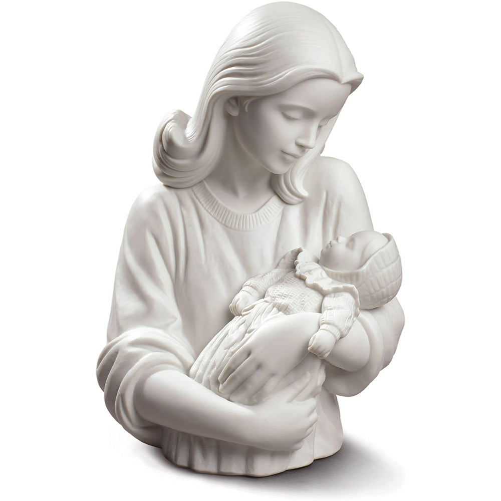 NAO La Madre Statua Statuina Figura in Porcellana 27x18cm Madre con Bambino