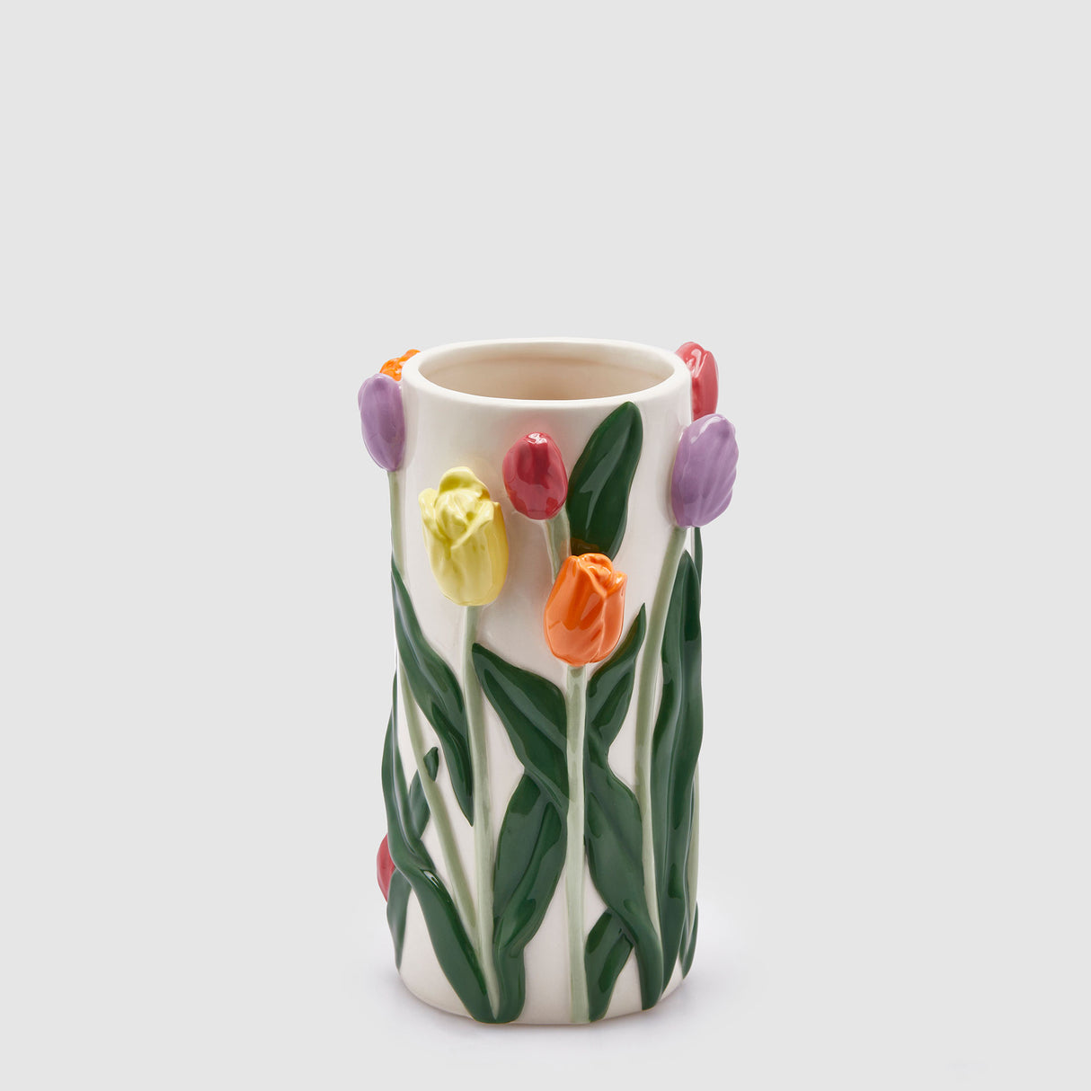 EDG Enzo De Gasperi Vaso Tulipani Cilindro in Ceramica 23cm