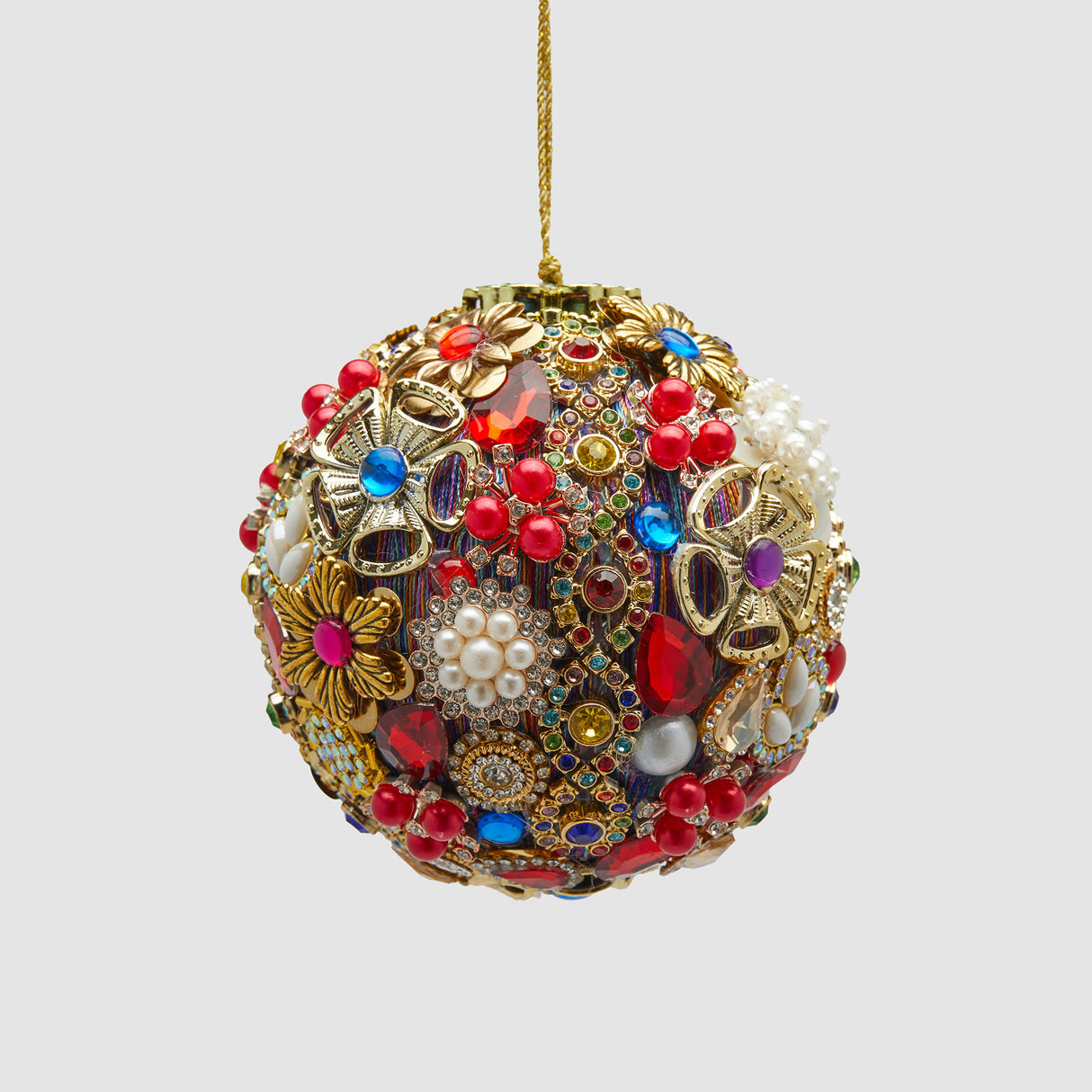 EDG Enzo De Gasperi Addobbo Pallina Sfera di Natale Mille Perle 10cm Multicolore