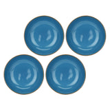 ROSE & TULIPANI Concerto Piatto Fondo Blu Avio 21cm Set 4 Pezzi Stoneware