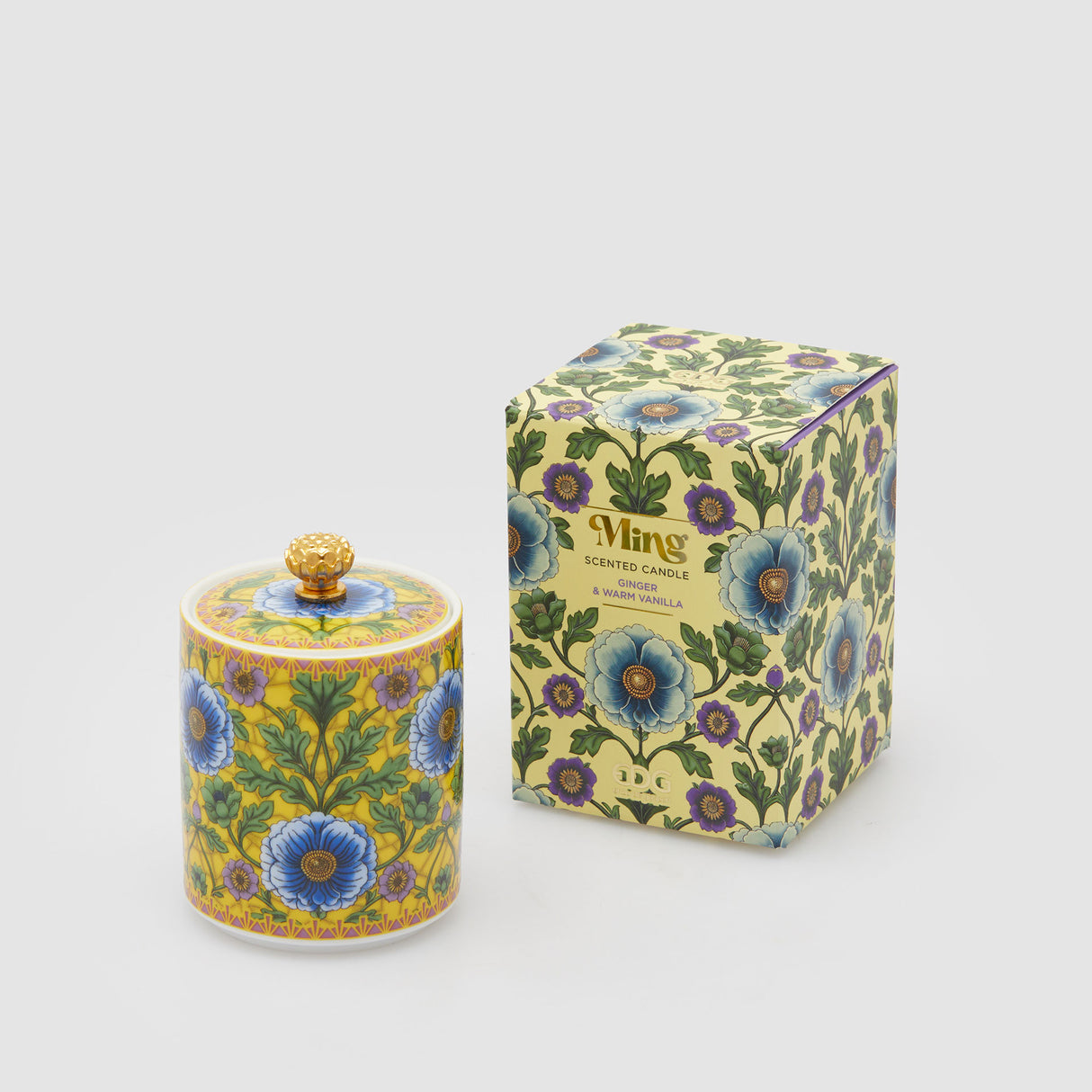 EDG Enzo De Gasperi Candela Profumata Ming 10x7cm Giallo in Ceramica Zenzero e Calda Vaniglia