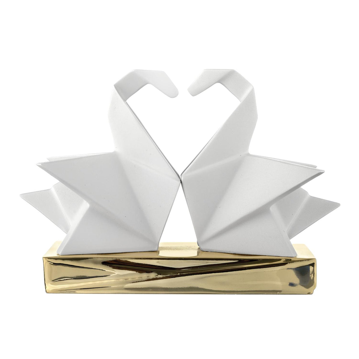BONGELLI PREZIOSI Coppia Cigni Origami 12x17cm Bianco Marmorino