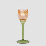 EDG Enzo De Gasperi Portacandela Tulipano 22cm Arancio Vetro