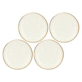 ROSE & TULIPANI Concerto Piatto Piano Avorio 27cm Set 4 Pezzi Stoneware