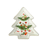 BRANDANI Vassoietto Vassoio Albero Elfomagia 17,5x19cm Porcellana Tavola di Natale
