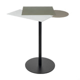 ARTI & MESTIERI Tavolino da Caffè Kandy Base Nera Bianco Marmo Giada Sabbia