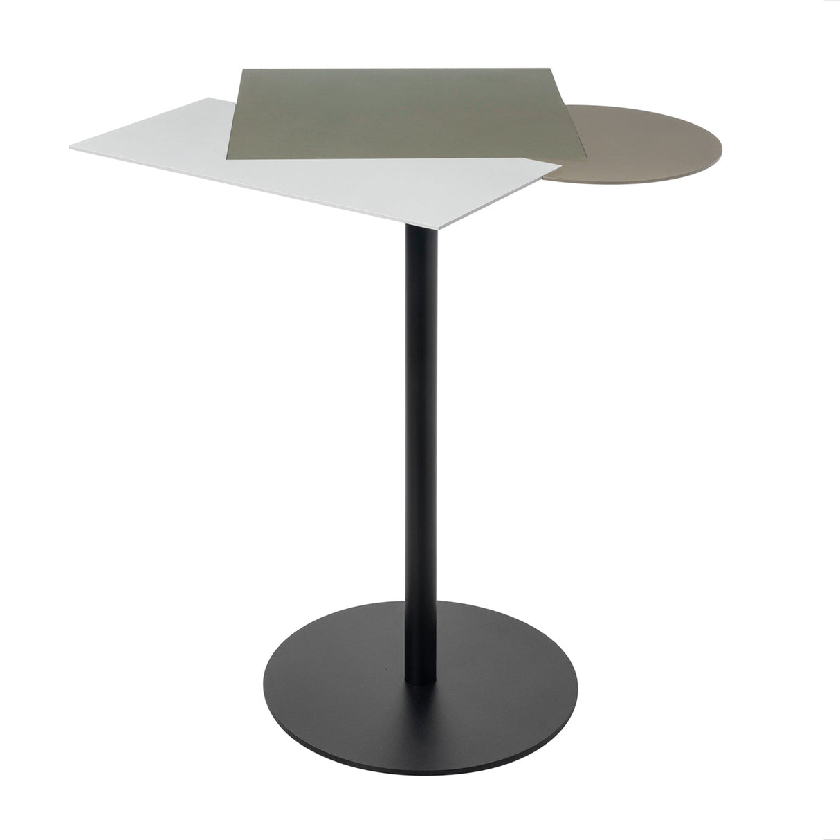 ARTI & MESTIERI Tavolino da Caffè Kandy Base Nera Bianco Marmo Giada Sabbia