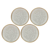 ROSE & TULIPANI Concerto Piatto Frutta Grigio Perla 20cm Set 4 Pezzi Stoneware