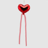 EDG Addobbo Decorazione Pendaglio Palloncino Cuore Albero di Natale Rosso 12cm Vetro