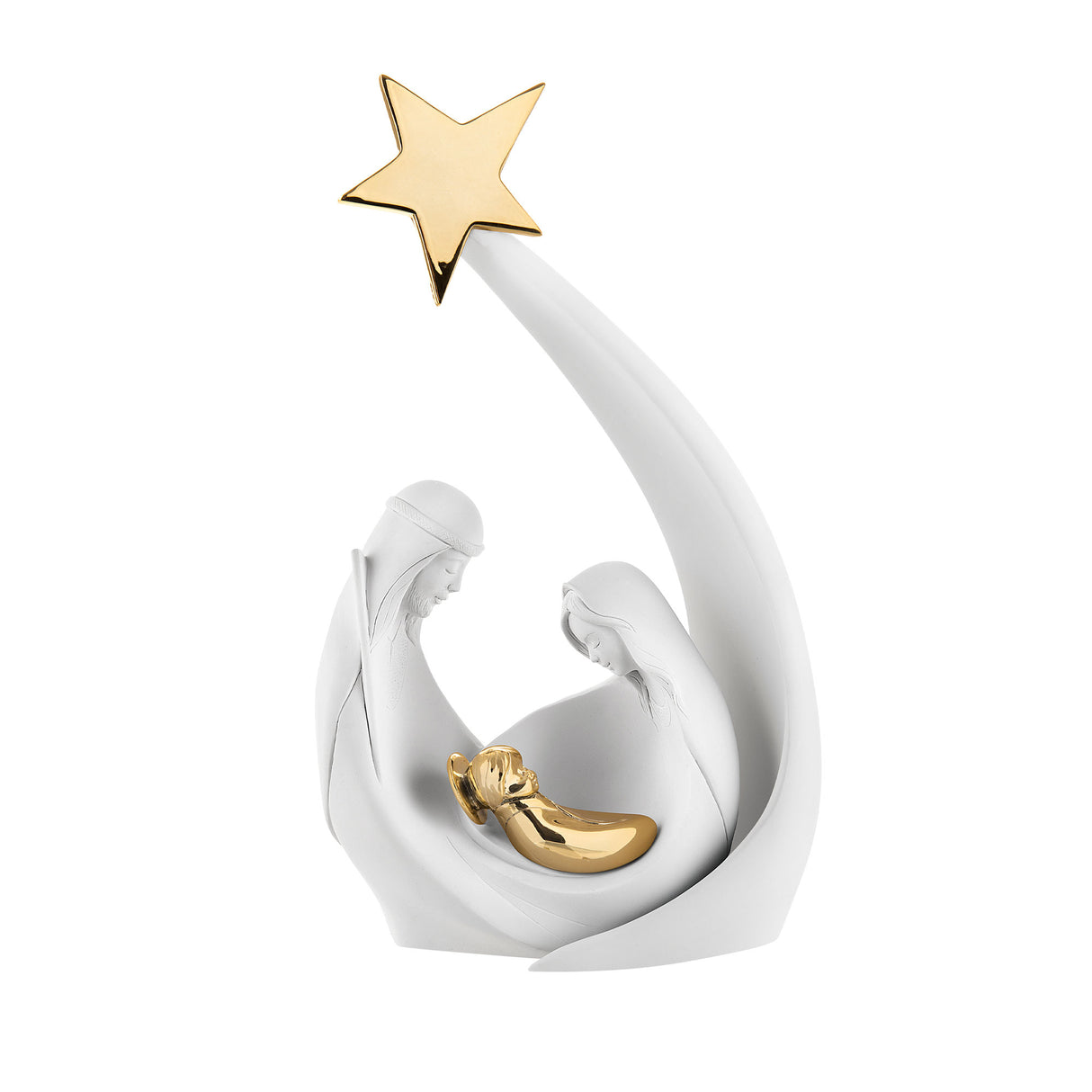 BONGELLI PREZIOSI - Presepe Natività Moderna Decorazione Natalizia 9x17cm Oro Marmorino