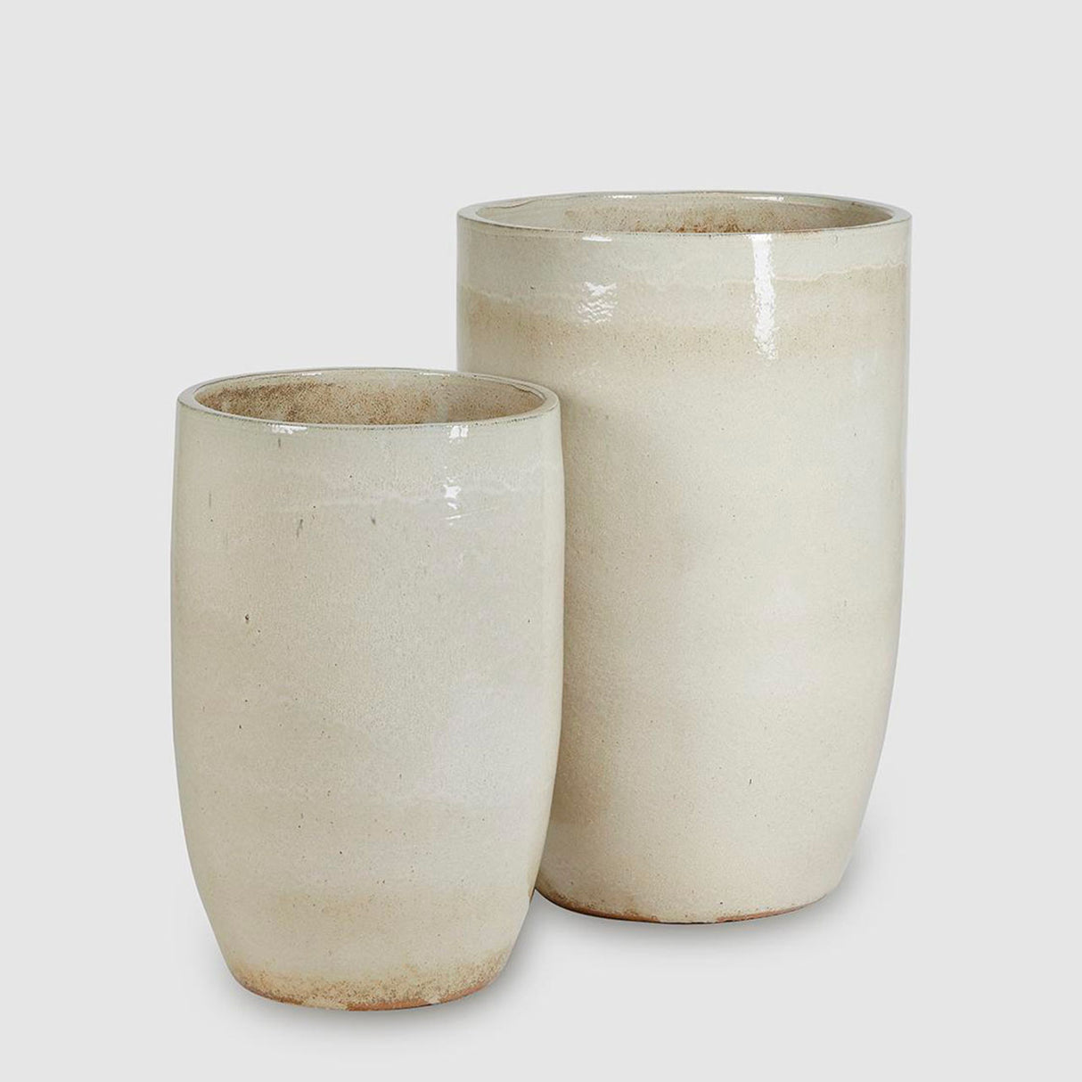 EDG Enzo De Gasperi Vaso Porta Piante Glaze in Ceramica Grande 80x50cm Avorio