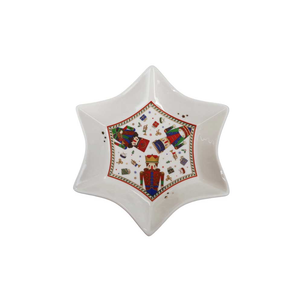 BRANDANI Lo Schiaccianoci Ciotola Natalizia a Stella 20,5cm Porcellana