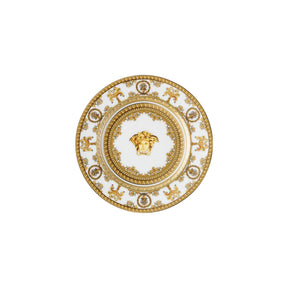 Piatto I Love Baroque Versace in porcellana bianca e oro 18 cm