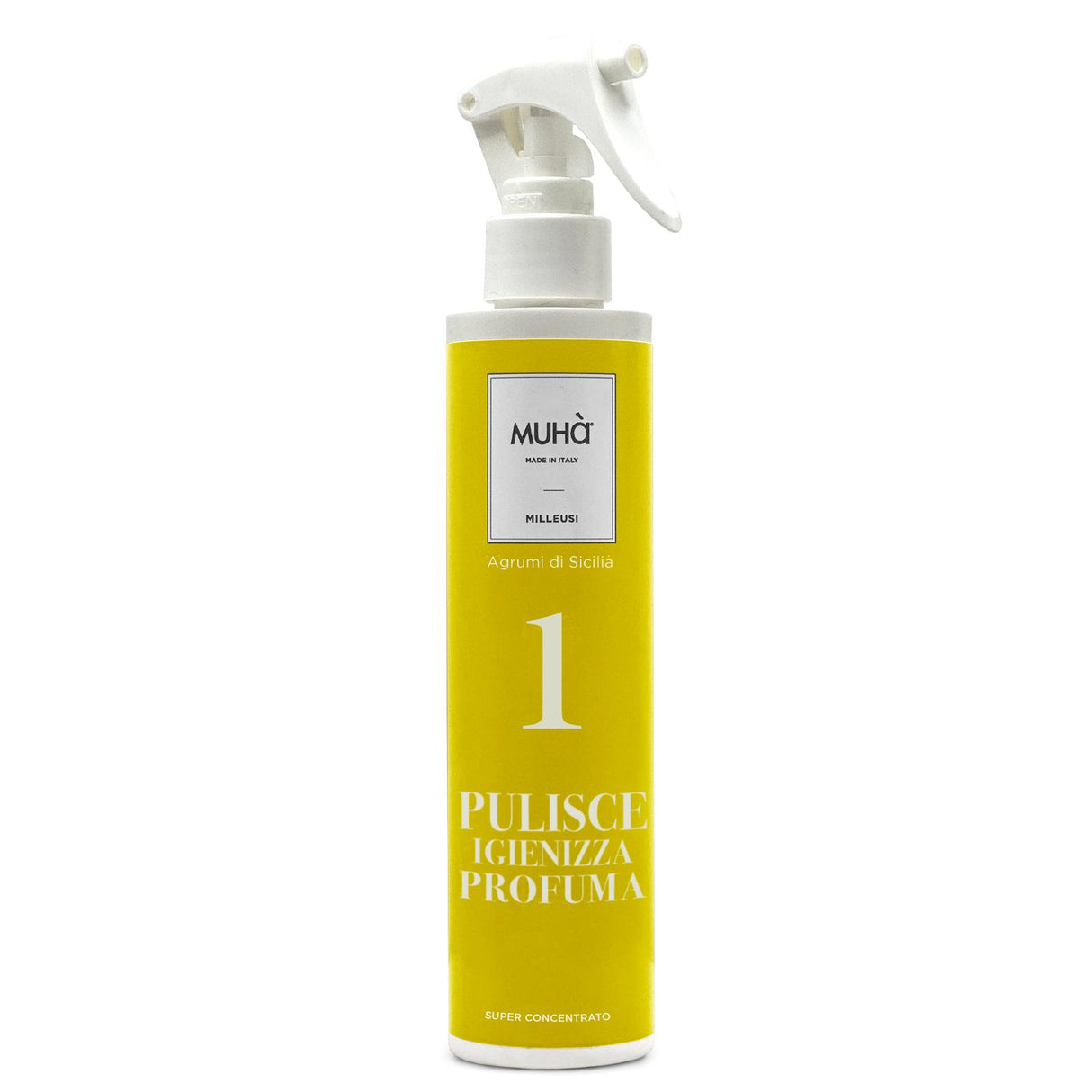 MUHA' Flacone Spray Detergente Milleusi 200ml Agrumi di Sicilia