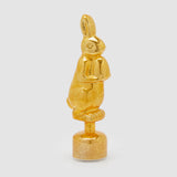 EDG Enzo De Gasperi Decorazione di Pasqua Coniglio Twist Rotante con LED 37cm Arancio Vetro