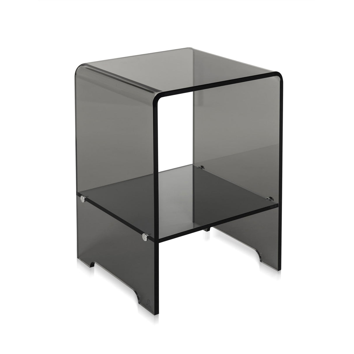iPLEX Accanto Bedside Table in Smoked Plexiglass 32x45cm Made in Italy