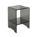 iPLEX Accanto Bedside Table in Smoked Plexiglass 32x45cm Made in Italy